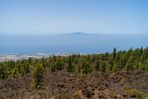 Kilátás Nyílik Sziget Nyugati Oldalán Szempontból Mirador Chirche Tenerife Kanári — Stock Fotó