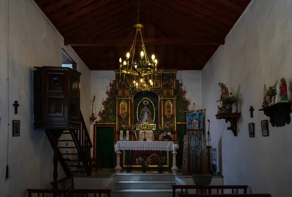 Masca Tenerife Kanárské Ostrovy Španělsko Července 2018 Interiér Kostela Vesnice — Stock fotografie