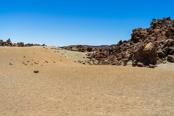 Die Lavafelder Der Caldera Las Canadas Des Vulkans Teide Standpunkt — Stockfoto