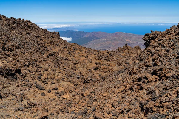 Depósitos Lava Cima Valle Del Volcán Teide Tenerife Islas Canarias — Foto de Stock