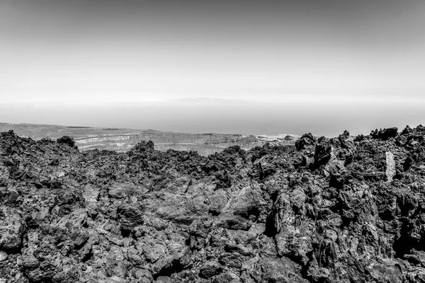 Lava Deposits Top Valley Teide Volcano Tenerife Canary Islands Spain — Stock Photo, Image