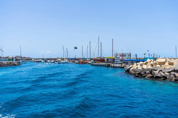 西班牙加那利群岛特内里费岛 Costa Adeje 2018年7月26日 船只和游艇的海港和码头 — 图库照片