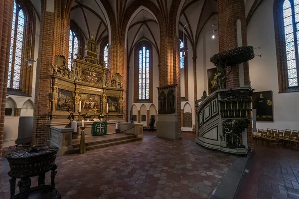 Berlin Eylül 2018 Aziz Nikolaos Kilisesi Içinde Tarihi Merkezi Altstadt — Stok fotoğraf