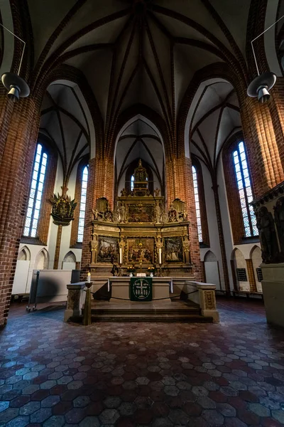 2018年9月9日 位于阿尔特斯塔特 斯潘道历史中心的圣尼古拉斯教堂内部 — 图库照片