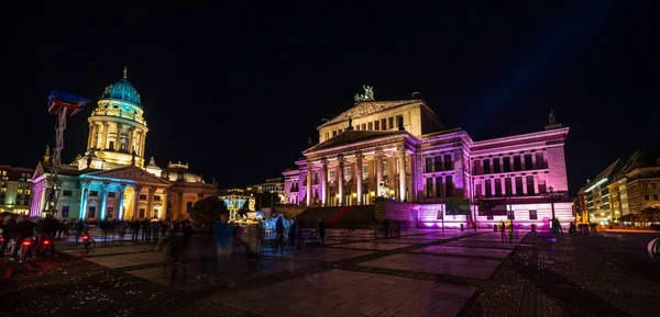 Berlino Ottobre 2018 Piazza Gendarmenmarkt Konzerthaus Sala Concerti Chiesa Tedesca — Foto Stock