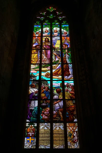 Kutna Hora Czech Republic October 2018 Interior Barbara Church Stained — Stock Photo, Image