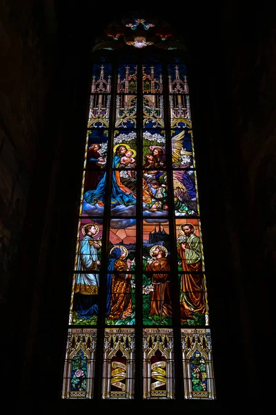 Kutna Hora Czech Republic October 2018 Interior Barbara Church Stained — Stock Photo, Image