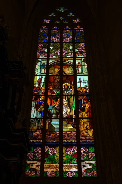 Kutna Hora Czech Republic October 2018 Interior Barbara Church Stained — Stock Photo, Image