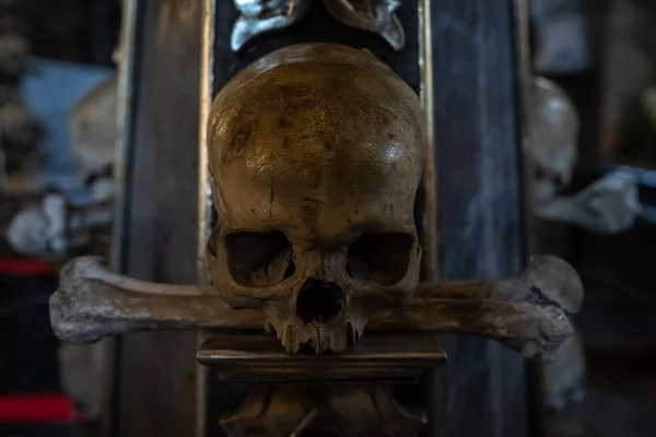 Kutna Hora Tjeckien Oktober 2018 Detalj Inre Sedlec Ossuary Ett — Stockfoto