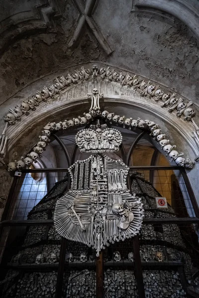 Kutna Hora República Checa Octubre 2018 Interior Sedlec Ossuary Una —  Fotos de Stock