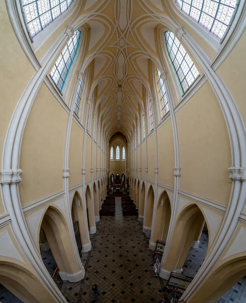 Kutná Hora Republika Czeska Października 2018 Panoramiczny Widok Wnętrze Kościoła — Zdjęcie stockowe