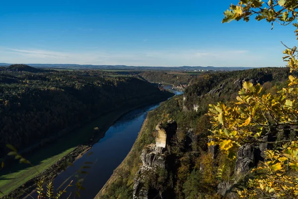 Vallée Elbe Suisse Saxonne Saechsische Schweiz Allemagne — Photo