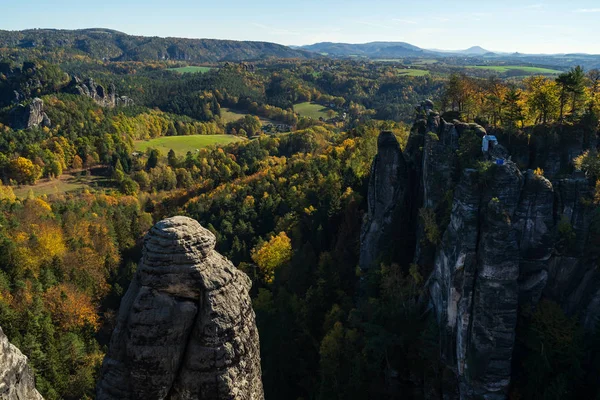 Autunno Svizzera Sassone Montagne Arenaria Dell Elba Paesi Bassi — Foto Stock