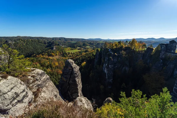 Autunno Svizzera Sassone Montagne Arenaria Dell Elba Paesi Bassi — Foto Stock