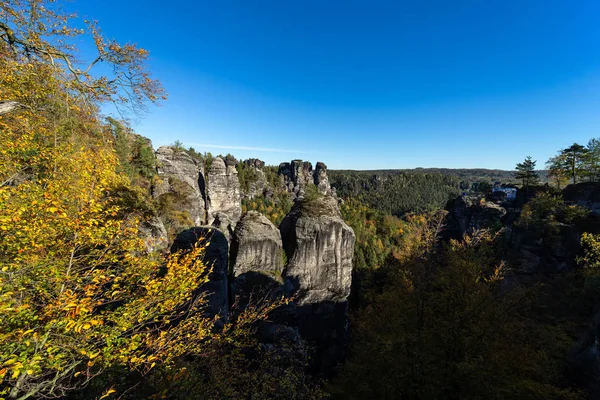 Autunno Svizzera Sassone Montagne Arenaria Dell Elba Paesi Bassi — Foto Stock