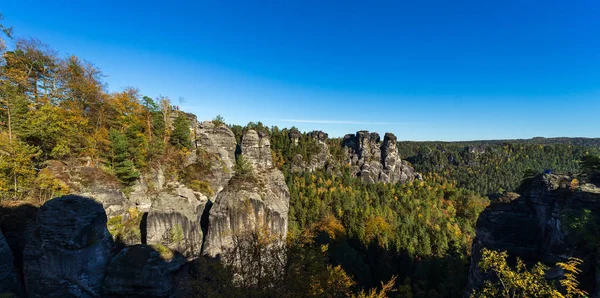 Autunno Svizzera Sassone Montagne Arenaria Dell Elba Paesi Bassi — Foto Stock