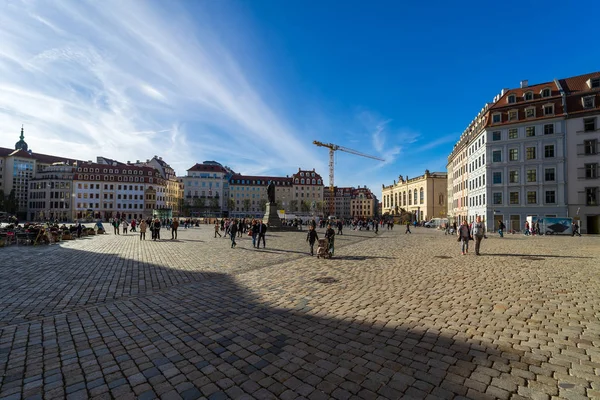 Dresden Germania Octombrie 2018 Neumarkt Este Piață Din Partea Istorică — Fotografie, imagine de stoc