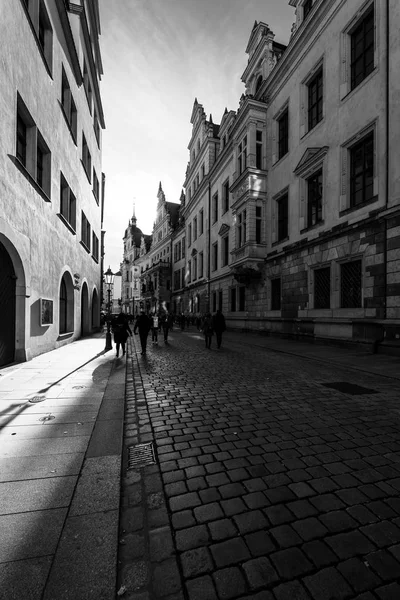 Δρέσδη Γερμανία Οκτωβρίου 2018 Παλιά Δρόμους Στο Ιστορικό Κέντρο Δρέσδη — Φωτογραφία Αρχείου