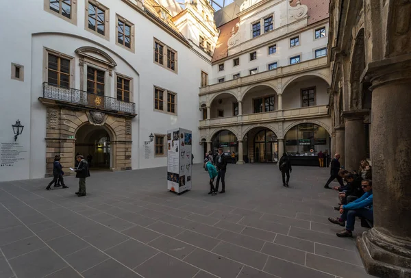 Drezda Németország Október 2018 Courtyard Drezda Vagy Királyi Palota Drezda — Stock Fotó