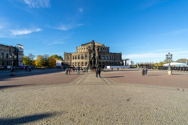 Dresden Alemania Octubre 2018 Semperoper Ópera Estatal Sajona Ópera Fue — Foto de Stock