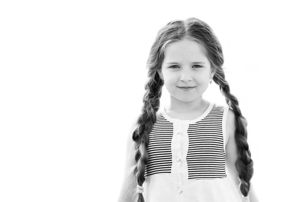 Portrait Beautiful Little Girl Black White — Stock Photo, Image