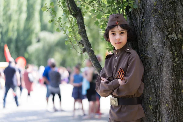 Portrait Boy Uniform Soldier Red Army Second World War — Stock Photo, Image