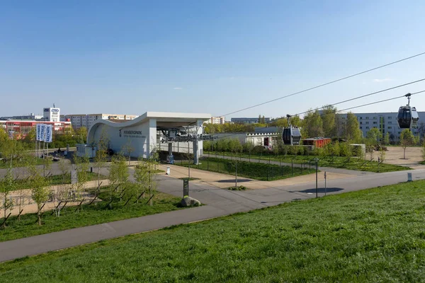 Berlijn April 2019 Kienbergpark Kabelbaanstation Van Marzahn Hellersdorf District — Stockfoto