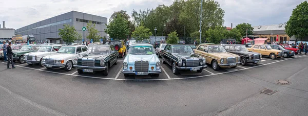 Berlin May 2019 Panoramic View Range Classic Mercedes Benz Cars — Stock Photo, Image