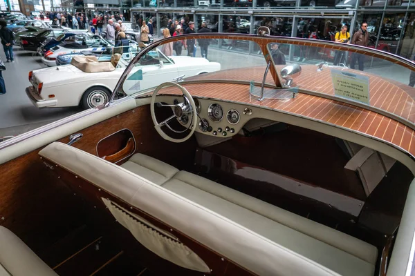 Berlin May 2019 Interior Motor Boat Molinari Super Tovel Riva — Stock Photo, Image