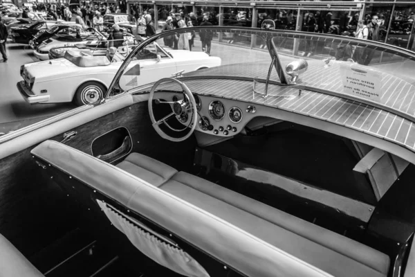 Berlin Mai 2019 Innenraum Motorboot Molinari Super Tovel Riva 1963 — Stockfoto