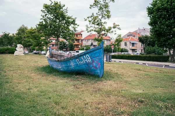 Pomorie Bulgaria June 2019 Old Wooden Boat Decoration Streets Seaside — Stock Photo, Image