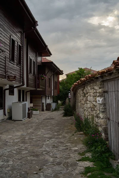 Nessebar Bulgaria Junio 2019 Calles Estrechas Antigua Ciudad Costera Temprano —  Fotos de Stock