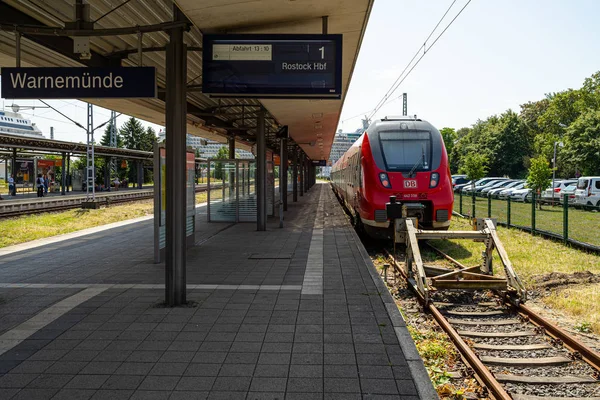 Warnemuende Rostock Németország 2019 Július Warnemuende Rostock Endpoint Vasútállomás — Stock Fotó