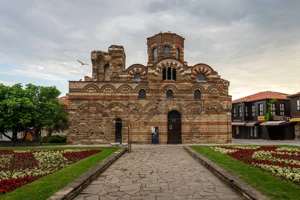 Nesebyr Bułgaria Czerwca 2019 Ruiny Kościoła Chrystusowego Pantokratora Starym Mieście — Zdjęcie stockowe