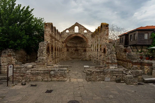 Ruinerna Kyrkan Saint Sofia Byggd Århundradet Gamla Historiska Staden Nessebar — Stockfoto