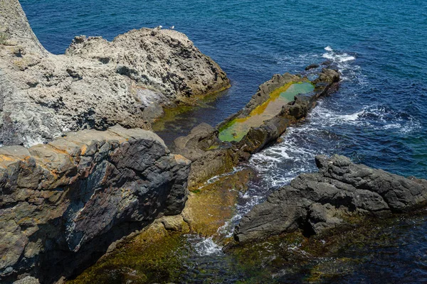 Anastasia Adasının Kayalıkları Karadeniz Burgaz Körfezi Bulgaristan — Stok fotoğraf