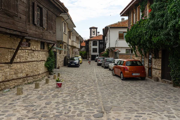 Nessebar Bulgaria Junio 2019 Hermosa Estrecha Calle Antigua Ciudad Costera —  Fotos de Stock