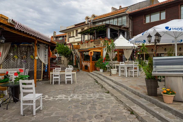 Nessebar Bulgaria June 2019 Closed Restaurant Promenade Ancient Coastal City — Stock Photo, Image