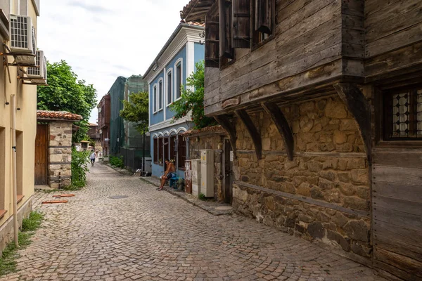 Sozopol Bulgária Julho 2019 Ruas Estreitas Uma Antiga Cidade Costeira — Fotografia de Stock