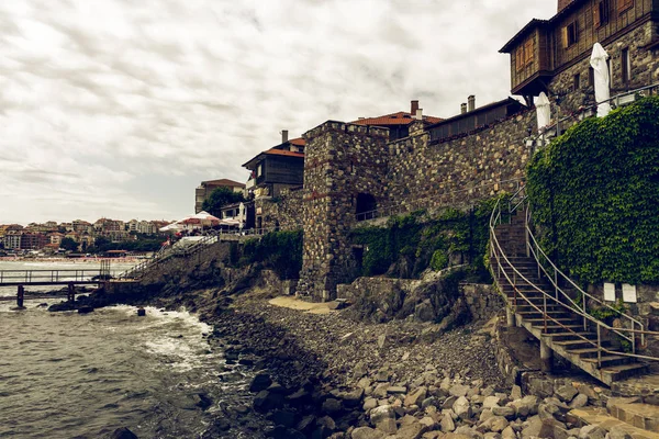 Sozopol Bulgaria Giugno 2019 Veduta Della Costa Dei Resti Delle — Foto Stock