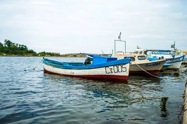 Sozopol Bulgária Junho 2019 Barcos Pesca Porto Estão Cais Fotografias De Stock Royalty-Free