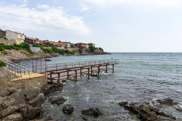 Houses Buildings Remains Old Fortress Wall Ancient Seaside Town Sozopol — Stock Photo, Image