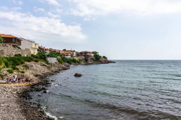 Houses Buildings Remains Old Fortress Wall Ancient Seaside Town Sozopol — Stock Photo, Image