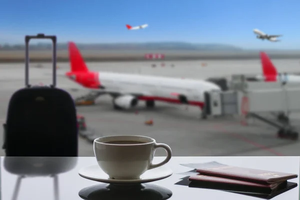 Una Taza Café Aeropuerto — Foto de Stock