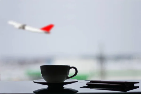 Чашку Кофе Аэропорту Стоковое Фото
