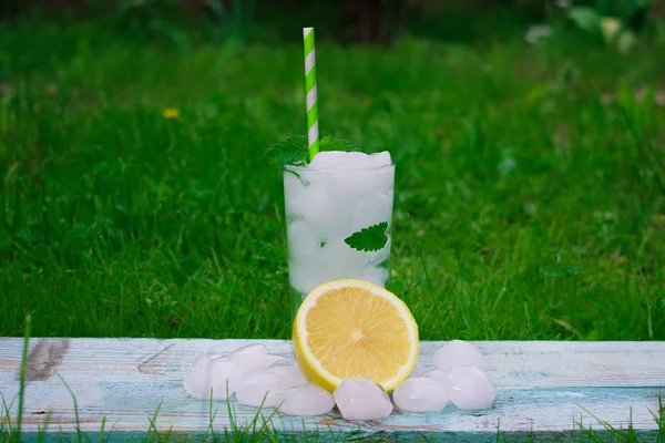 Cóctel Mojito Con Hielo Parque —  Fotos de Stock