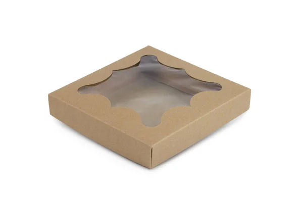 Плоская коробка для десерта с окном . — стоковое фото