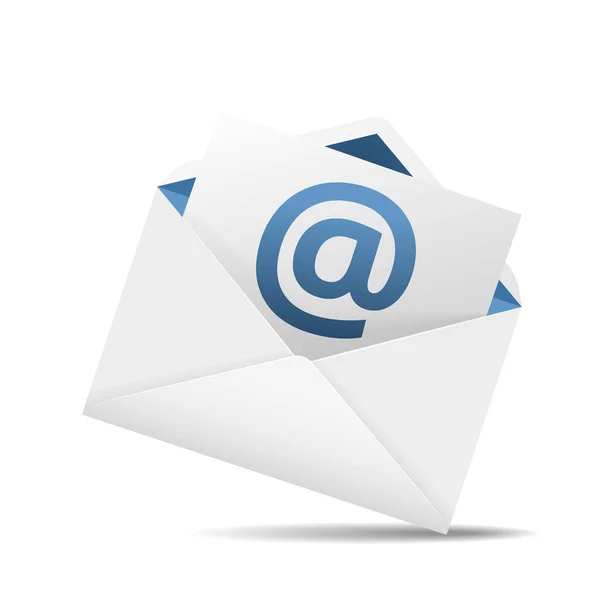 Het Pictogram Van Envelop Van Mail Witte Achtergrond — Stockvector