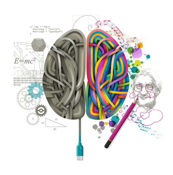 Beyin ve zihin kavramı logo simge