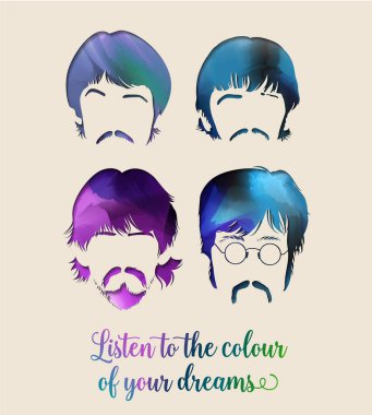 Beatles portreler ışık arka plan üzerinde 